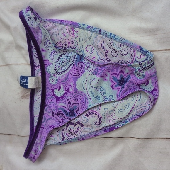 Vinatge Surfside 90s Triangle High Waisted Velvet Lined Bikini Beautiful Floral - Picture 7 of 9